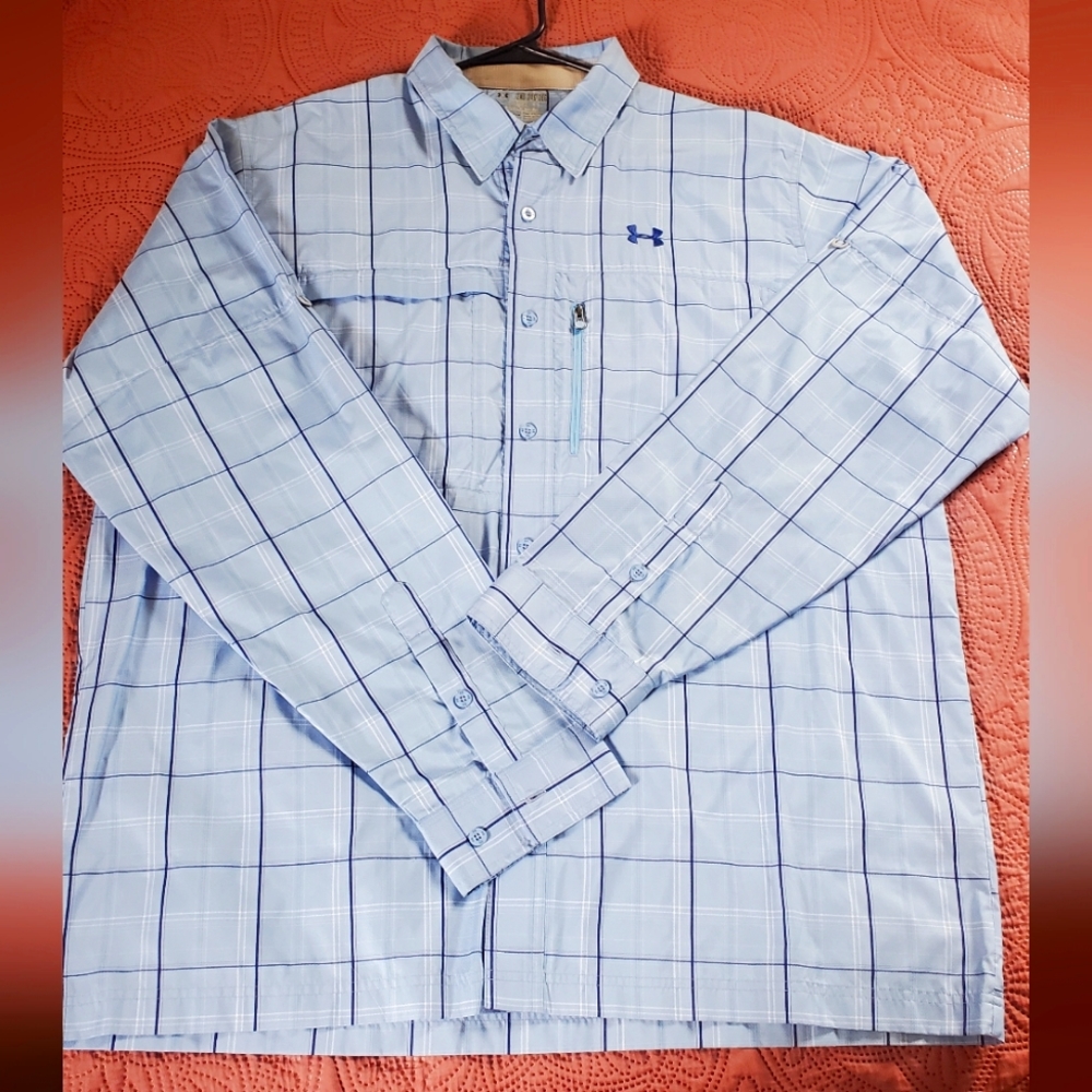Mens 2XL Under Armour long sleeve button up